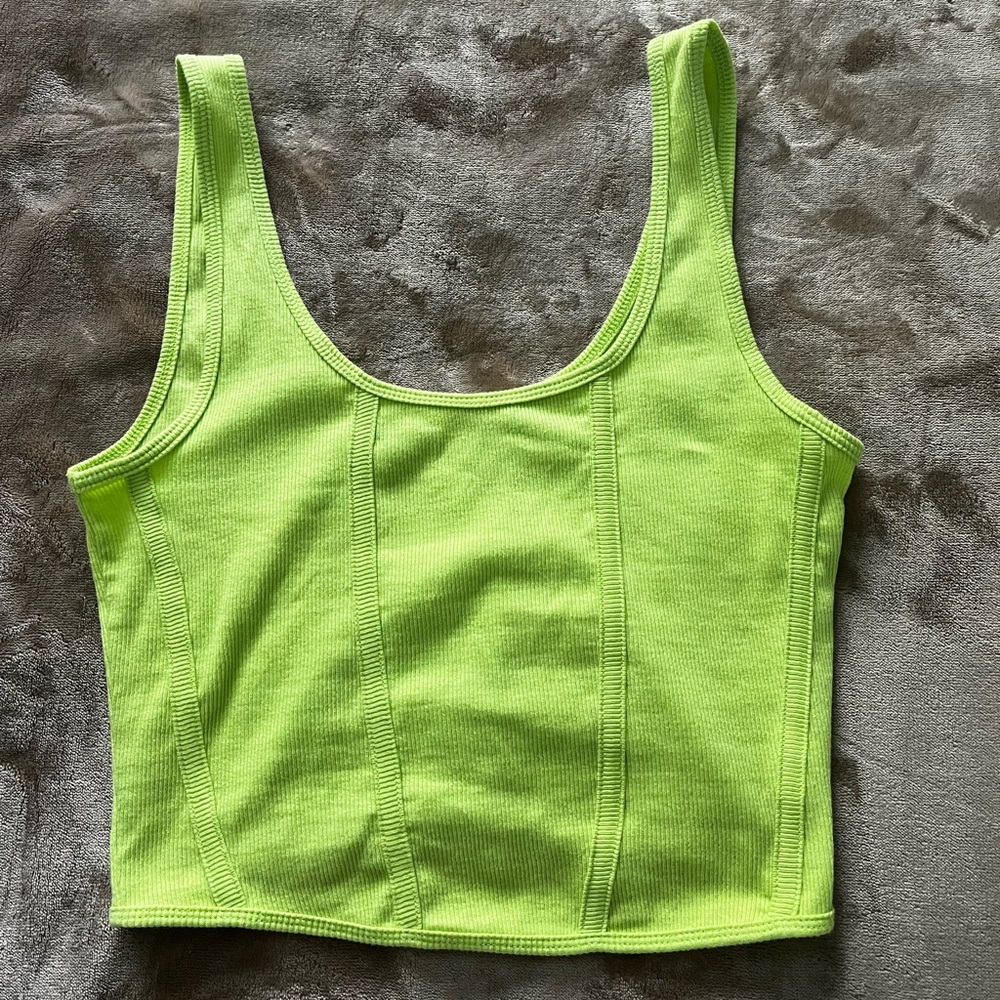 Never Worn Lime Green Pacsun Cropped Tanktop